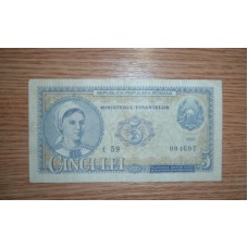 Bancnota 5 lei 1952